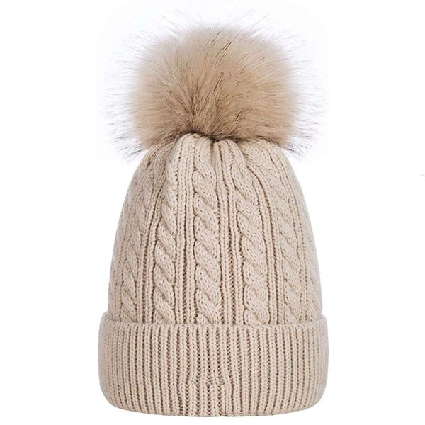 

thick and soft warm wool lined hat fashion ball twist knitted for women 2021, Blue;gray