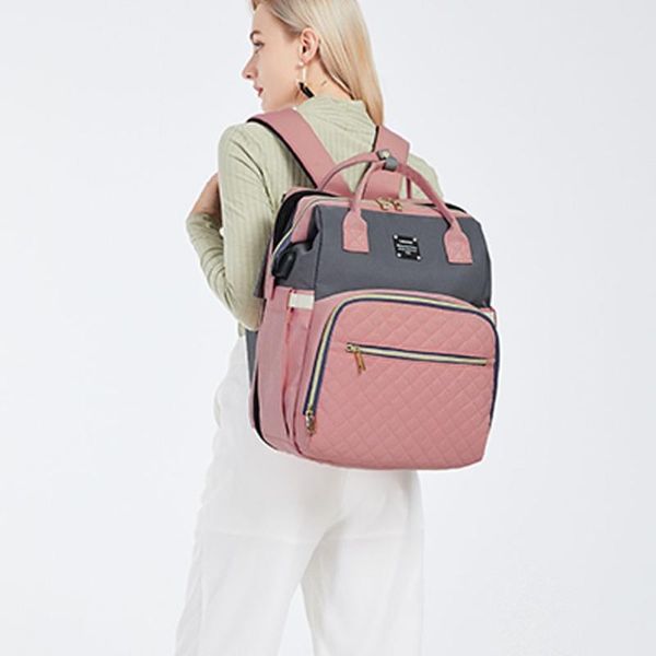 

backpack baby infant nappy changing bag portable large capacity folding crib diaper stroller straps for travel outdoor