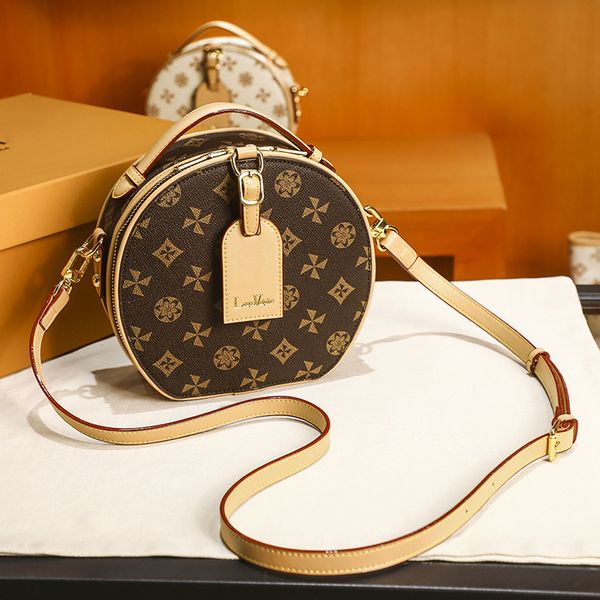 

small round bag women's messenger printed single shoulder hand soft cake