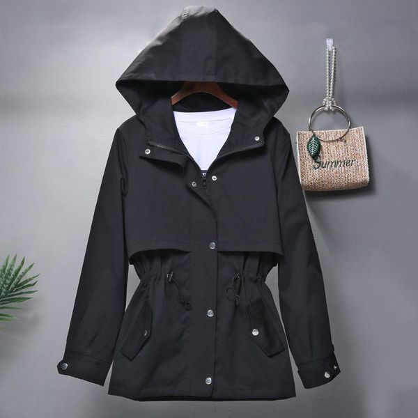 

women's jackets windbreaker coat fashion spring autumn casual white tooling jacket korean hooded harajuku style student outwear, Black;brown