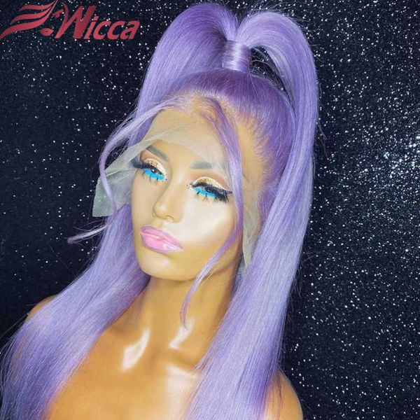 

light purple color 13x4 lace front human hair wigs 180 density wavy remy brazilian pre plucked for women, Black;brown
