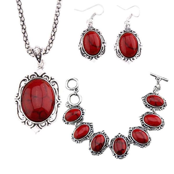 

earrings & necklace women faux charm hook toggle bracelet jewelry set, Silver