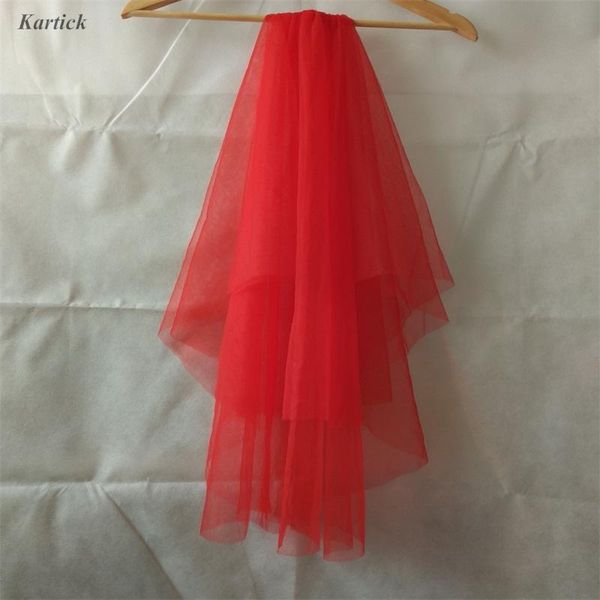 

bridal veils brand wedding with comb white/ivory/red two layers soft tulle short bride veil mariage accessories in stock, Black