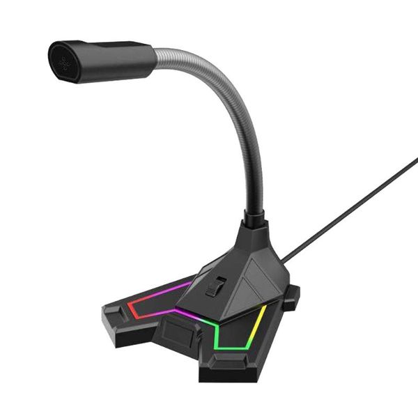 

microphones usb lapmicrophone studio video chat recording mic professional wired with rgb led lighting
