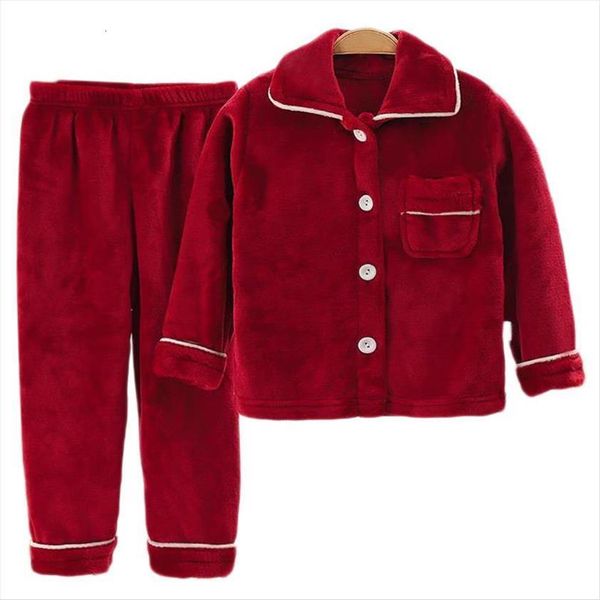 

winter children fleece pajamas thicken warm flannel sleepwear girls loungewear coral kids pyjamas boy homewear suit, White