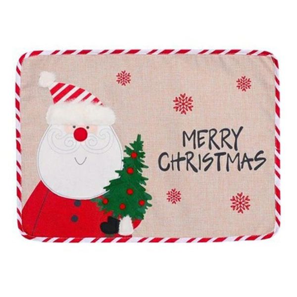 

christmas decorations cartoon snowman santa claus placemat table mats home tablecloth