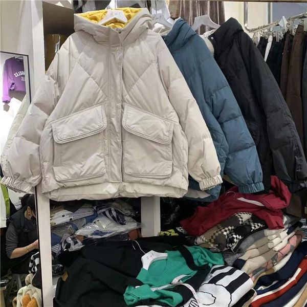 

women's down & parkas winter 2021 loose plus size white duck jacket women, Black