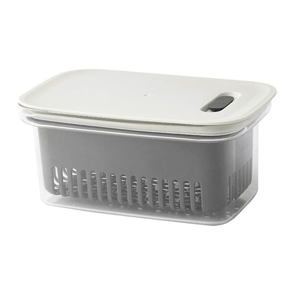 

storage bottles & jars fresh keeping drawable rod food container sealing vegetable durable with drain basket for fridge exhaust cover home