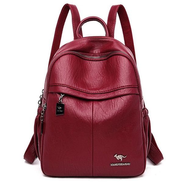 

outdoor bags 2021 winter preppy style students soft leather school for teenage girls shopping backpack women casual anti theft backpacks