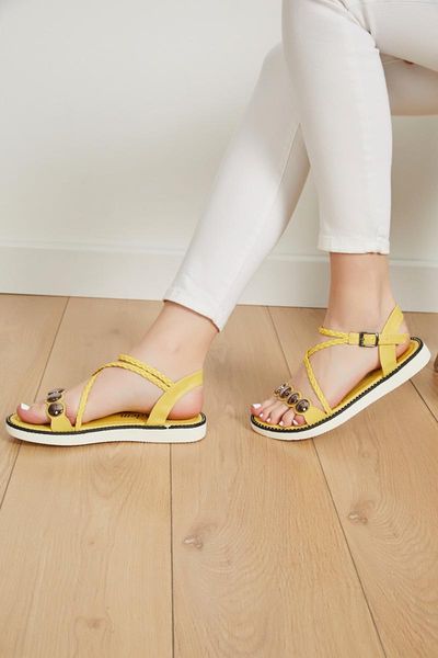 

sandals women's yellow summer shoes, Black
