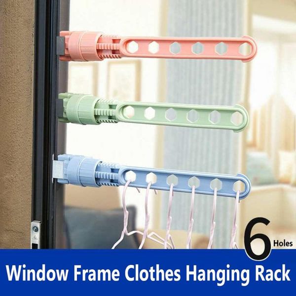 

hangers & racks household punch-space saver adjustable hanger window frame drying rack clothes stand