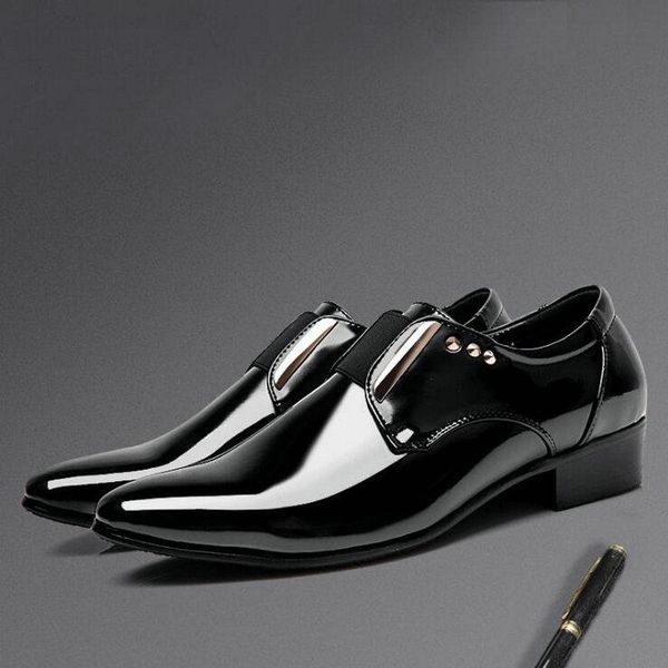 

spring and autumn increase height shoes business dress pointed oxford men, Black