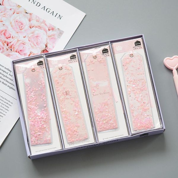 

bookmark 50*160mm pink sequins 1pcs child 8g student paper pu