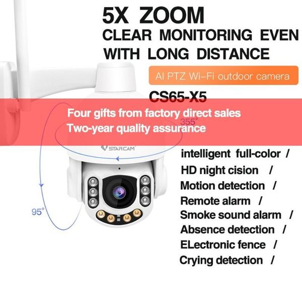 

cameras vstarcam wireless ip66 waterproof cctv security camera audio auto tracking 5x optical zoom 1080p outdoor wifi ip