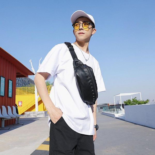 

waist bags outdoor men's and women's couples small satchel fashion trendy men contrast color chest bag