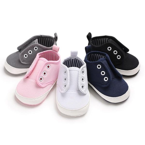 

first walkers infant babies boy shoes sole soft canvas solid footwear for borns toddler crib moccasins 5 colors available