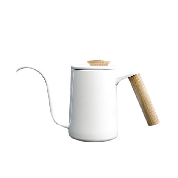 

coffee pots 350ml stainless steel pot kettle gooseneck spout teapot barista tools(white)
