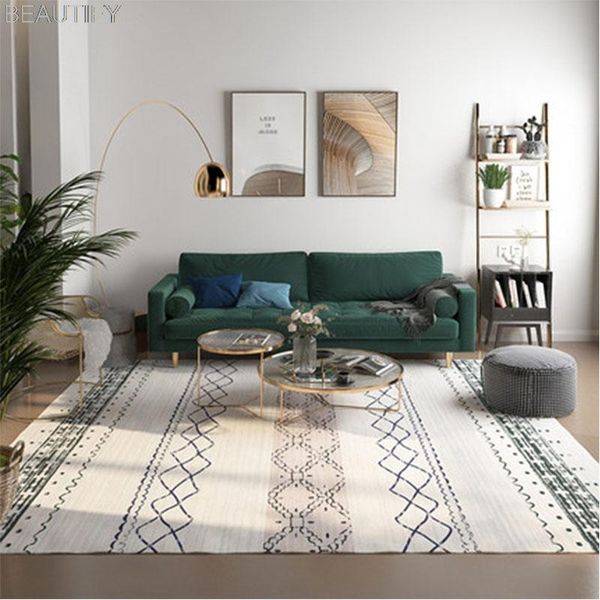 

carpets nordic geometric pattern carpet morocco chenille fabric home rug floor mat anti-slip boho 160x230cm for living room bedroom
