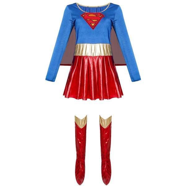 

cosplay costumes women's big size super girl cosplay stage costume, Black