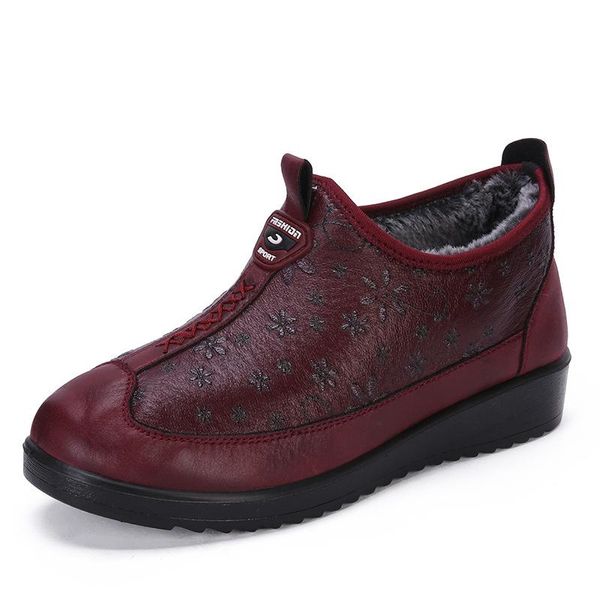 

boots winter warm snow women non-slip waterproof ladies cotton shoes short plush female ankle casual comfortable mom, Black