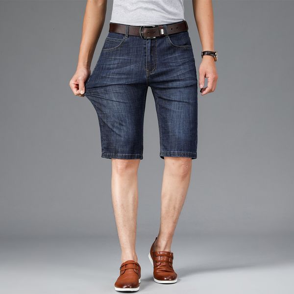 

men's shorts summer thin short jeans business fashion classic style light blue elastic force denim male brand clothes yp5e, White;black