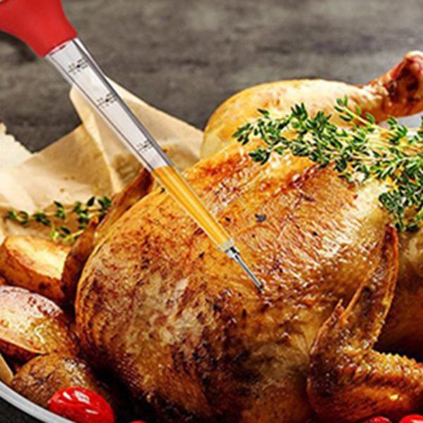 

tools & accessories silicone head dropper condiment sauce oil dispenser pump pipe tube with cleaning brush barbecue grill turkey as cooking