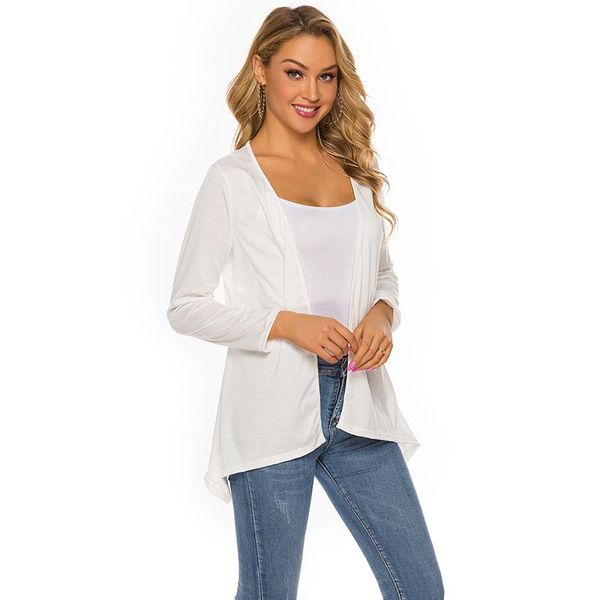 

women's knits & tees fashion ladies's long-sleeved loose knit cardigan sweater pull clothing spring and summer, White