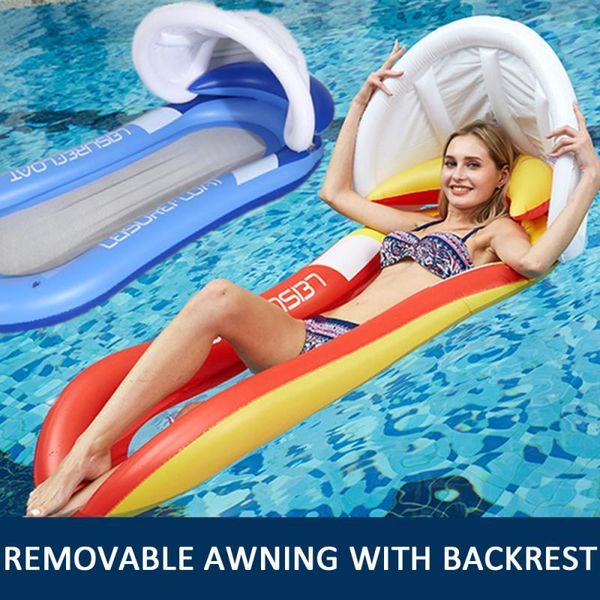 

summer inflatable floating row chair pool air mattresses beach foldable swimming hammock water bed floats & tubes