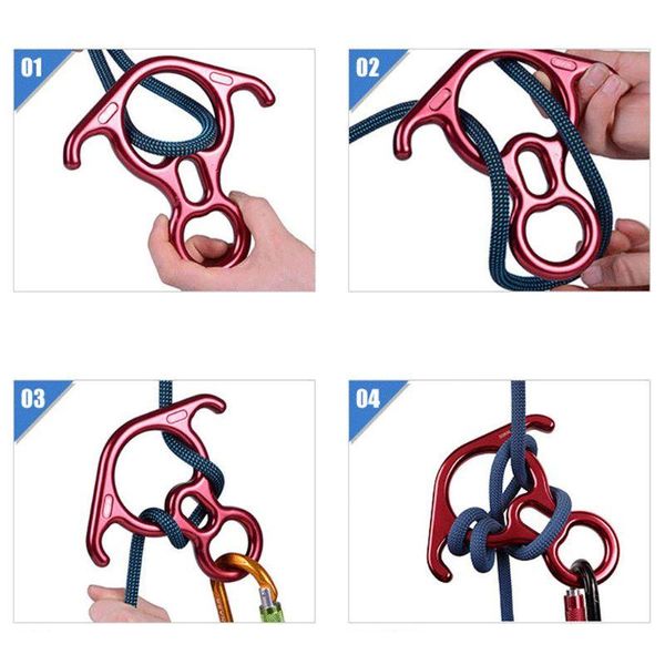 

accessories 50kn rescue figure 8 descender outdoor rock gear rappelling carabiner 24bd