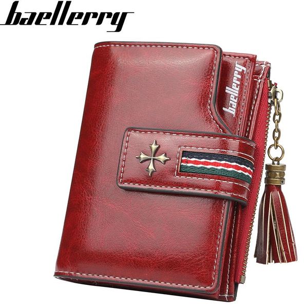 

wallets leather women wallet hasp short coin pocket purse cards holders designer, Red;black