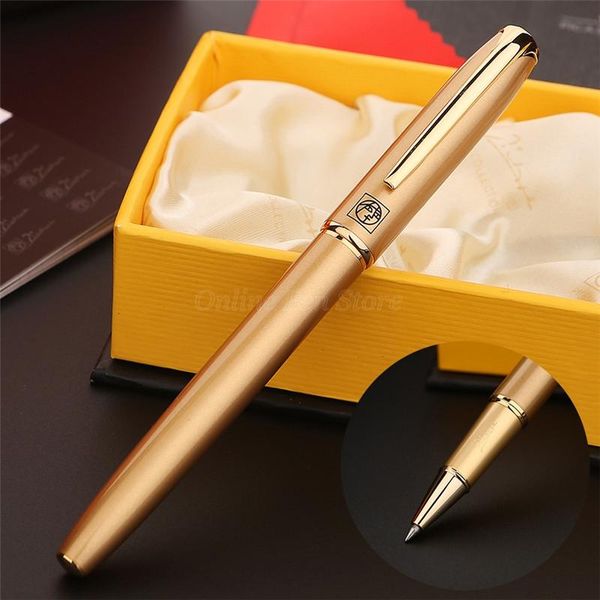 

ballpoint pens picasso 916 malage series golden metal financial roller ball pen refillable professional office stationery writing tool, Blue;orange