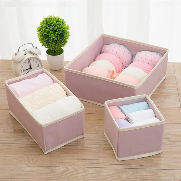 

storage boxes & bins 6pcs/set foldable underwear box set drawer divider bras socks clothes container wardrobe closet organizer