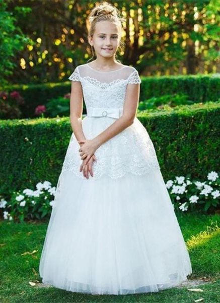 

baby kids formal wear children party dress girls pageant birthday christmas o-neck custom white illusion flower dresses girl's, Red;yellow