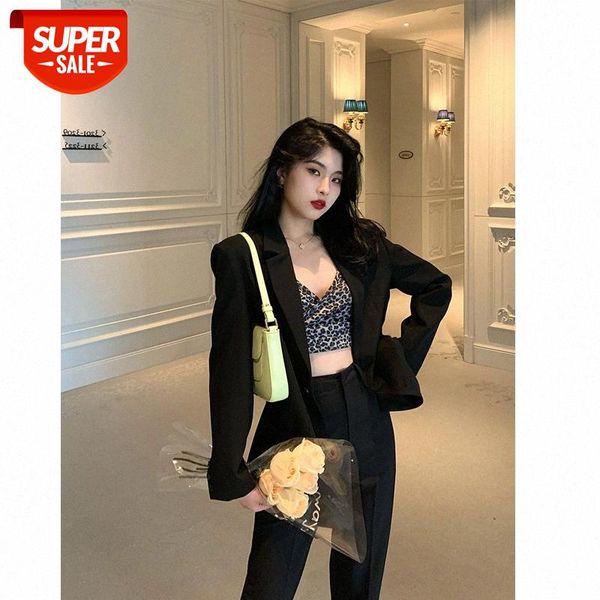 

suit jacket female korean temperament casual loose ji sense thin can be issued on behalf of #sk8o, Black