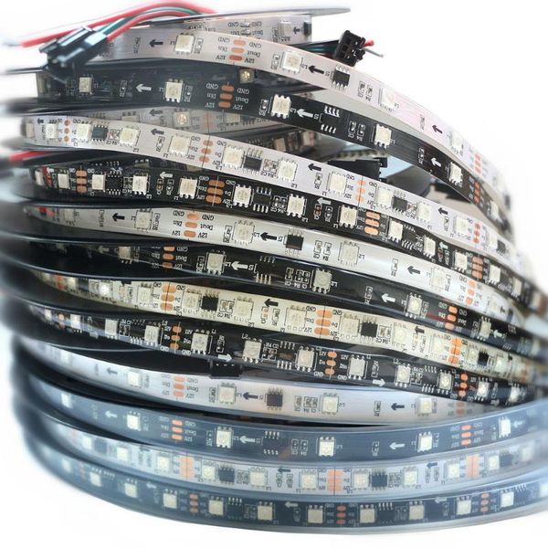 

strips dc12v ws2811 rgb addressable led pixel strip light full colors ribbon flexible digital tape 1 ic control 3