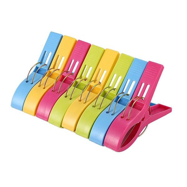

clothing & wardrobe storage pack of 8 large bright colour plastic beach towel pegs clips for sunbed various colours