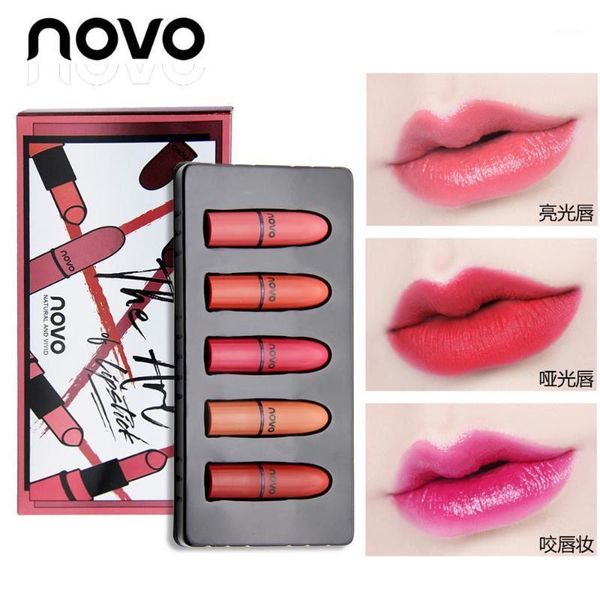 

matte lipstick set 5 colors velvet moisturizer natrual nude mini batom waterproof lip stick makeup gifts1