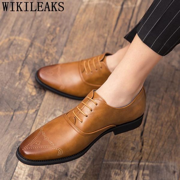 

dress shoes italian leather men formal fashion black brogue classic designer 2021 erkek ayakkabi