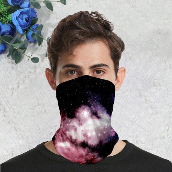 

starry sky scarf silk outdoor headwear gradient color elastic sports headband bandana face cover for climbing hiking cyclin cycling caps & m, Black