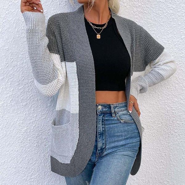 

women's knits & tees knitted cardigan women coat autumn jacket oversize sweaters ladies warm long sleeve womens cardigans jassen mantea, White