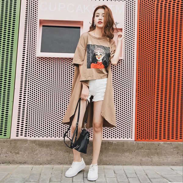 

loose short sleeve t-shirt female 2021 student large women's summer half, White