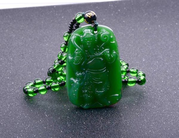 

green eight high imitation pendant strands guan gong amulet buddha necklace, Black