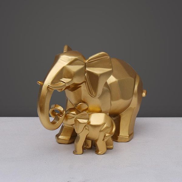 

decorative objects & figurines nordic geometric elephant mother child love miniatures home decor resin crafts sculpture statue living room o