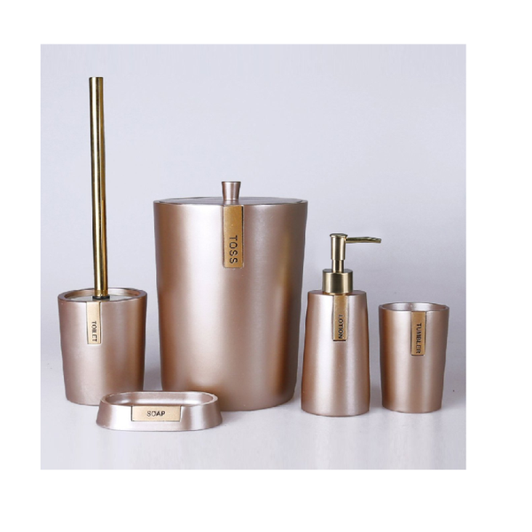 

bath accessory set villa design accessories soap dispenser garbage bucket tooth brush holder toilet bathroom decoration