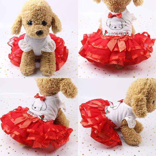 

xs-xxl cute dog dress pet clothes for small wedding skirt puppy clothing spring fashion lovely soft apparel