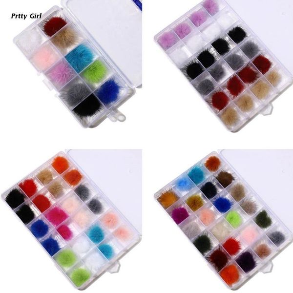 

nail art decorations d2ta 3d detachable poms fluffy pom balls faux fur with removable base pompoms for design decoration, Silver;gold