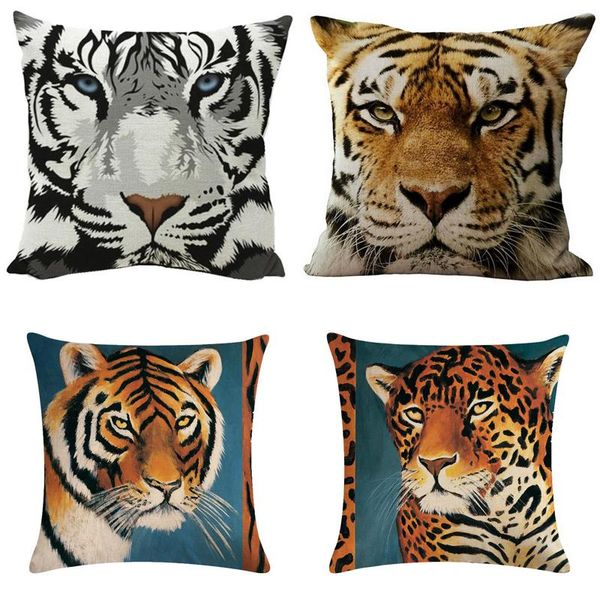 

tiger zebra giraffe animal series linen pillowcase cushion cover home decoration living room sofa pillow bed car seat cushion/decorative