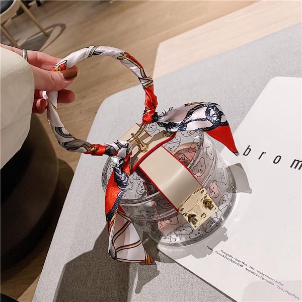

evening bags acrylic transparent totes bag clear pvc plastic box women vintage retro party metal handle handbag money purse phone