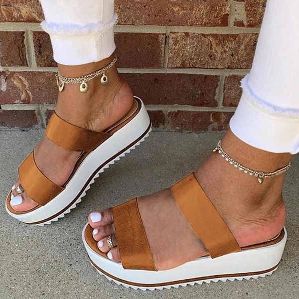 

summer flat sandals women shoes ladies solid thick bottom simple elegant plus size, Black