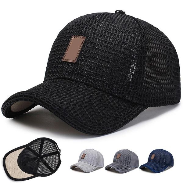 

wide brim hats mesh baseball cap golfs trucker hat breathable snapback visor plain for outdoor fea889, Blue;gray